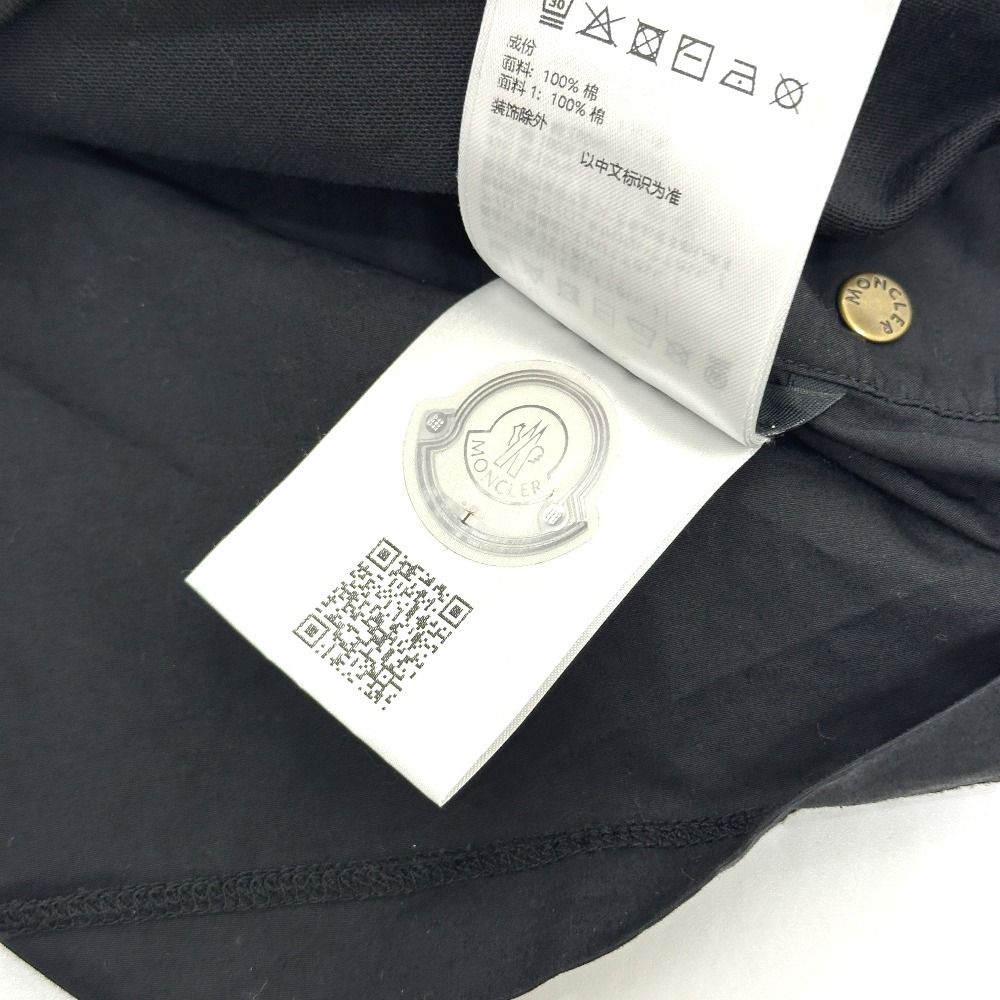 Moncler Short Sleeve T-Shirt Chest Pocket Cotton Black — view 9