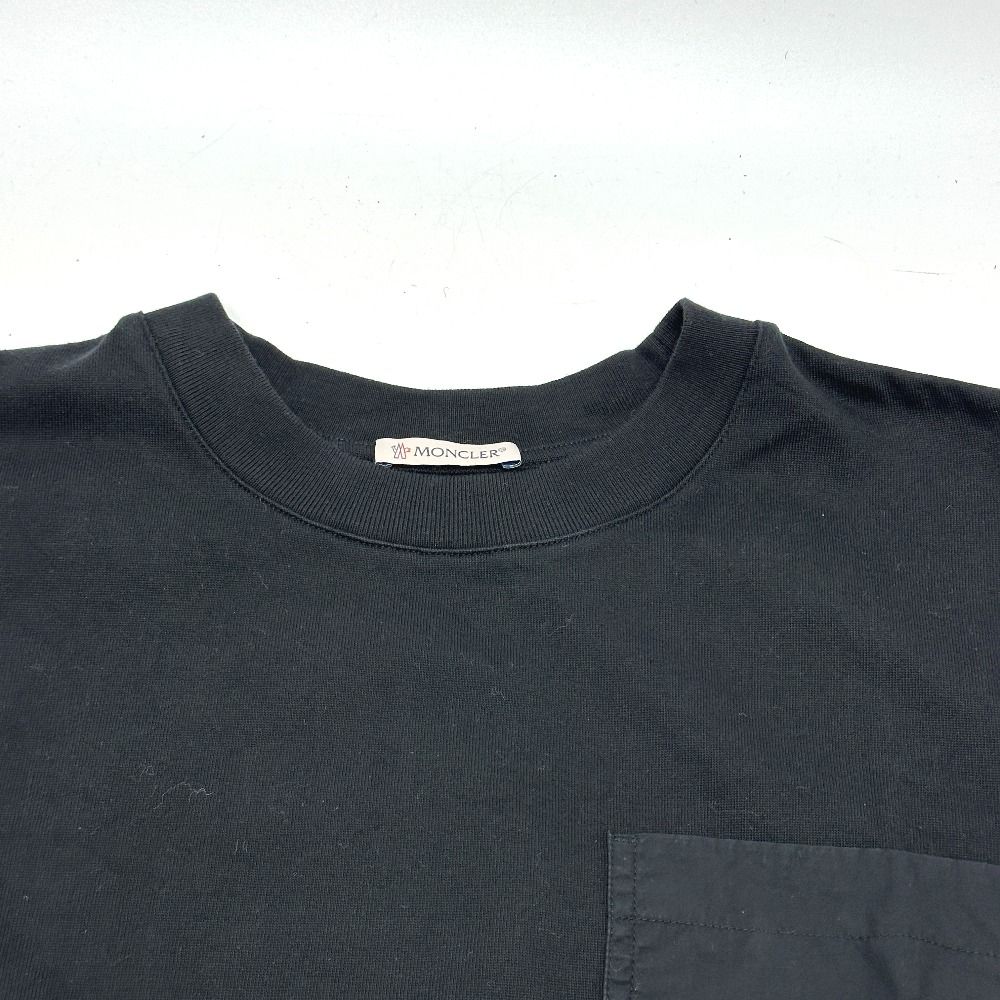 Moncler Short Sleeve T-Shirt Chest Pocket Cotton Black — view 3