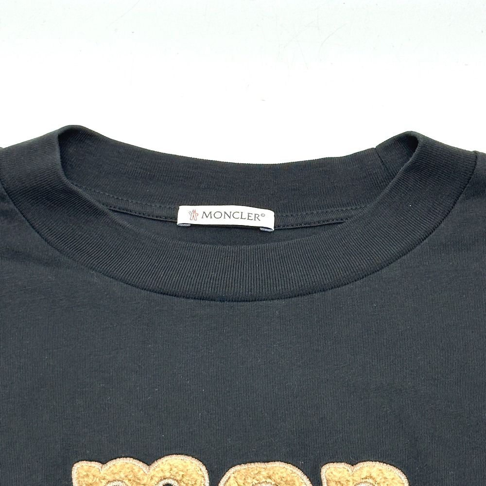 Moncler Short Sleeve T-Shirt Logo Cotton Black — view 3