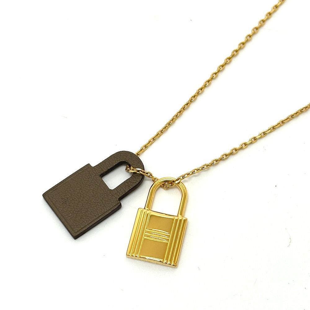 Hermes Necklace O'Kelly PM Etoupe Brown