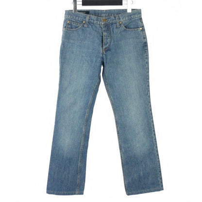 Gucci Interlocking Denim Pants Jeans Regular Rise 40 Blue