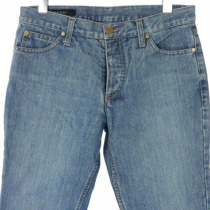 Gucci Interlocking Denim Pants Jeans Regular Rise 40 Blue — view 2