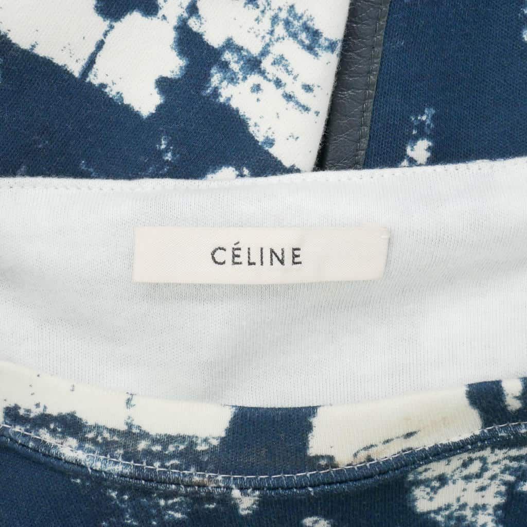 Celine Phoebe Philo Era Print Layered T-Shirt Short Sleeve S Blue White — view 9