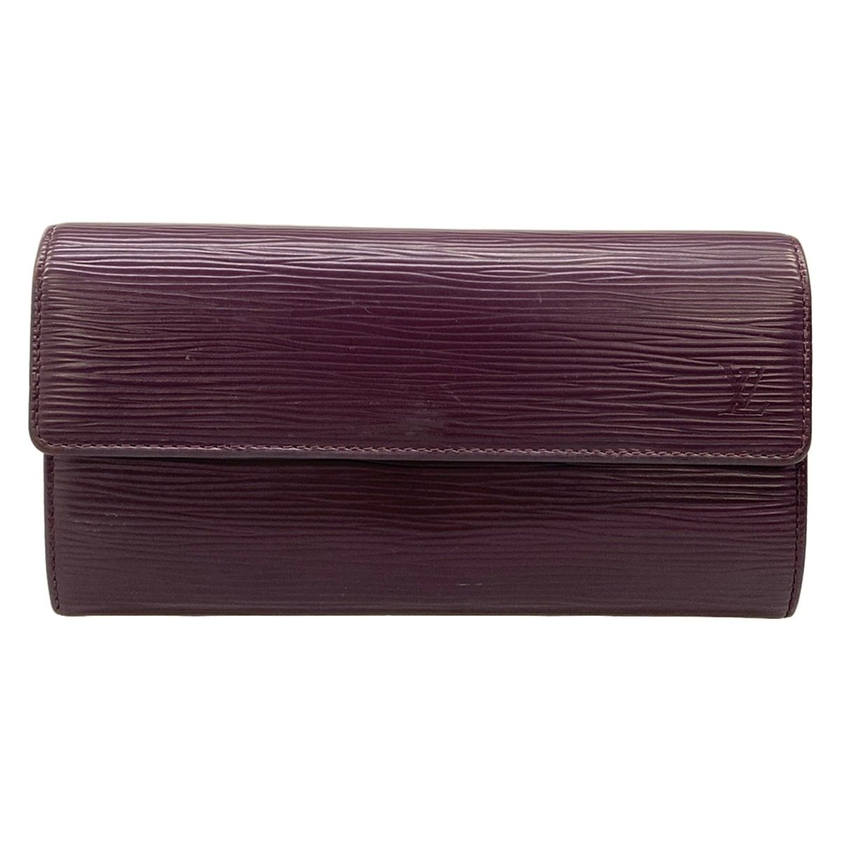Louis Vuitton Wallet Epi Portefeuille Sarah Cassis Leather