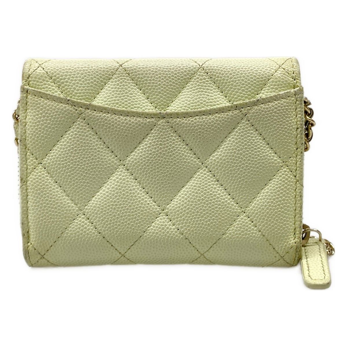 Chanel Wallet Classic Chain Clutch Quilted Light Green Gold — view 2