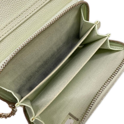 Chanel Wallet Classic Chain Clutch Quilted Light Green Gold — view 4