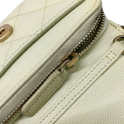 Chanel Wallet Classic Chain Clutch Quilted Light Green Gold — view 8