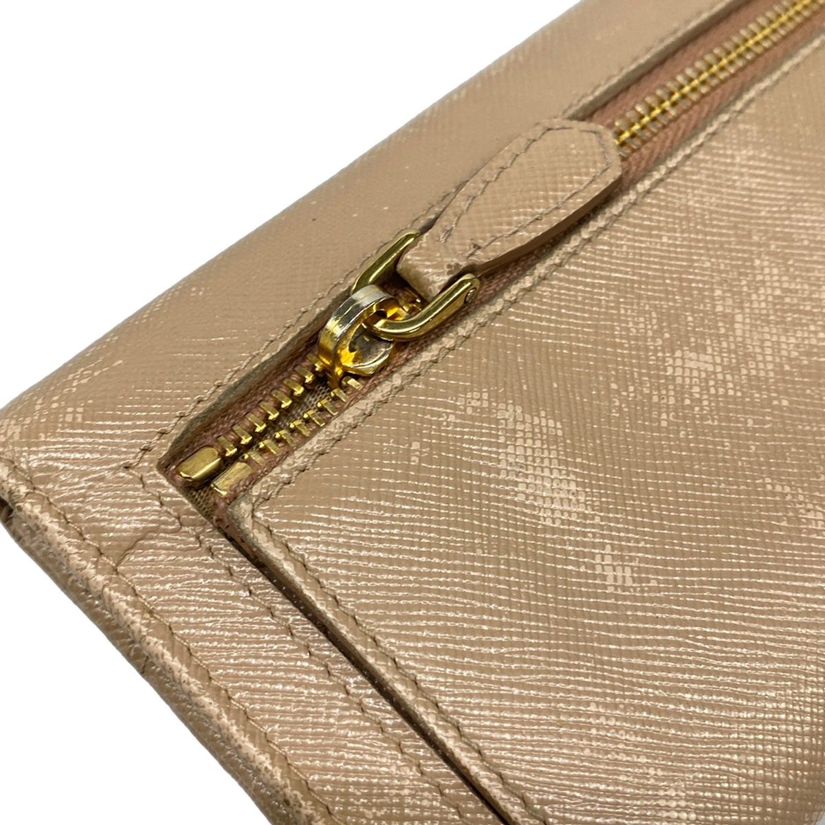Prada Wallet Pink Beige Ribbon Leather — view 9