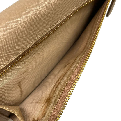 Prada Wallet Pink Beige Ribbon Leather — view 6