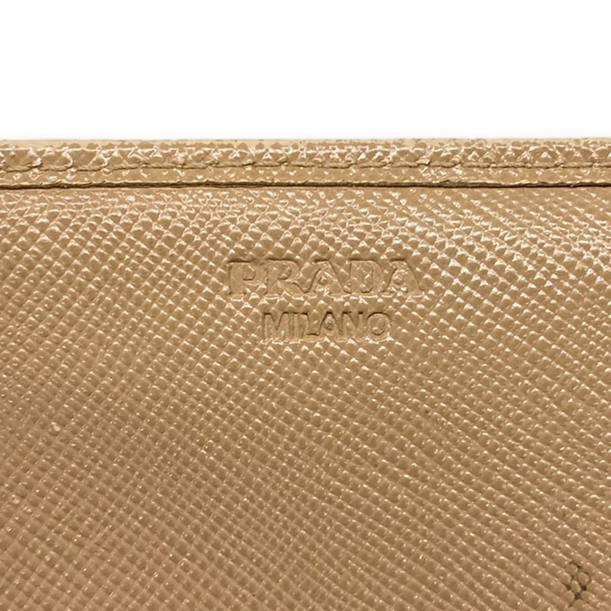 Prada Wallet Pink Beige Ribbon Leather — view 7