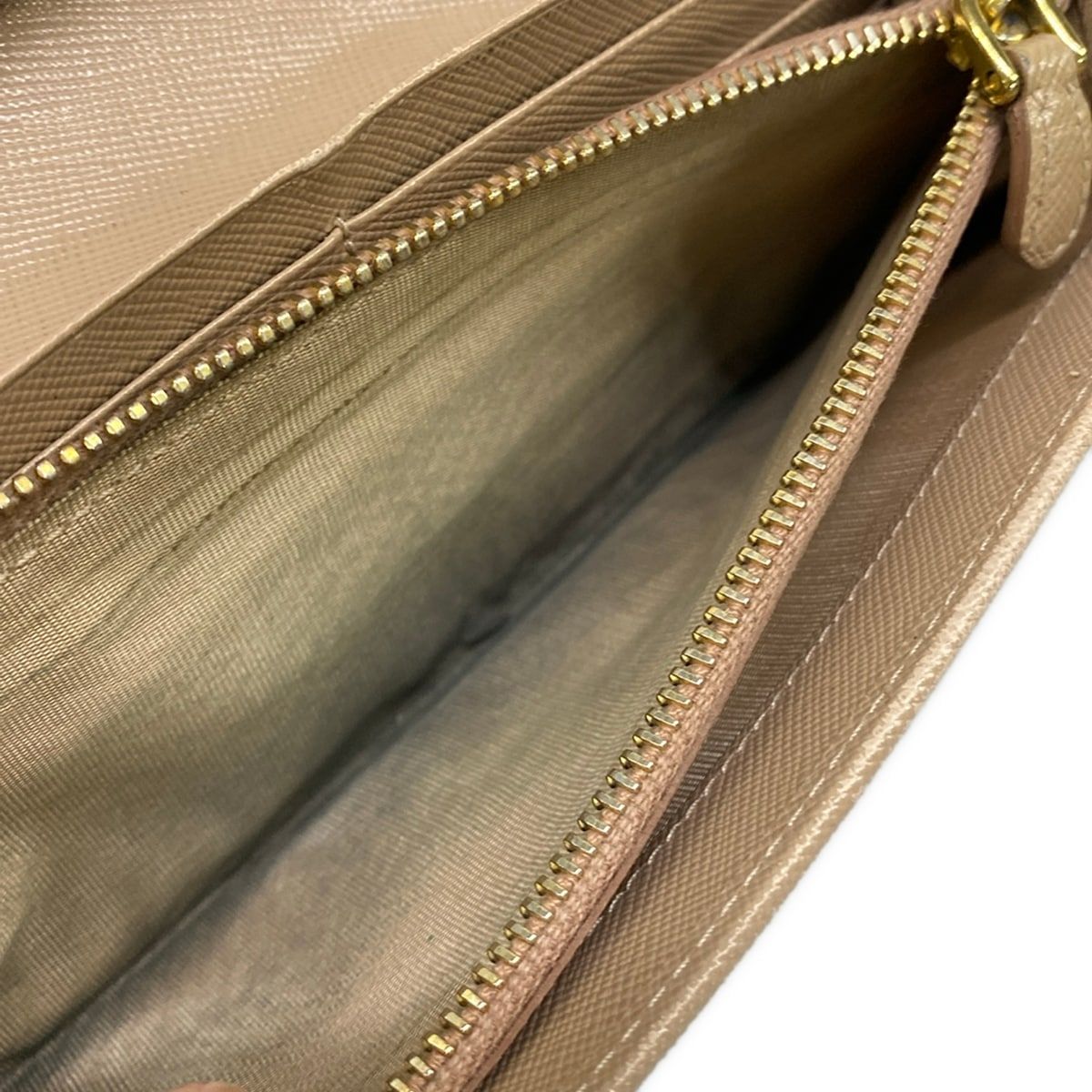 Prada Wallet Pink Beige Ribbon Leather — view 5