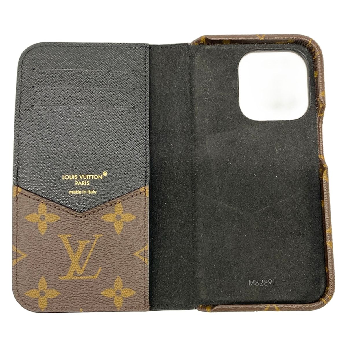 Louis Vuitton Mobile Phone Case Monogram Folio Leather Cowhide — view 3