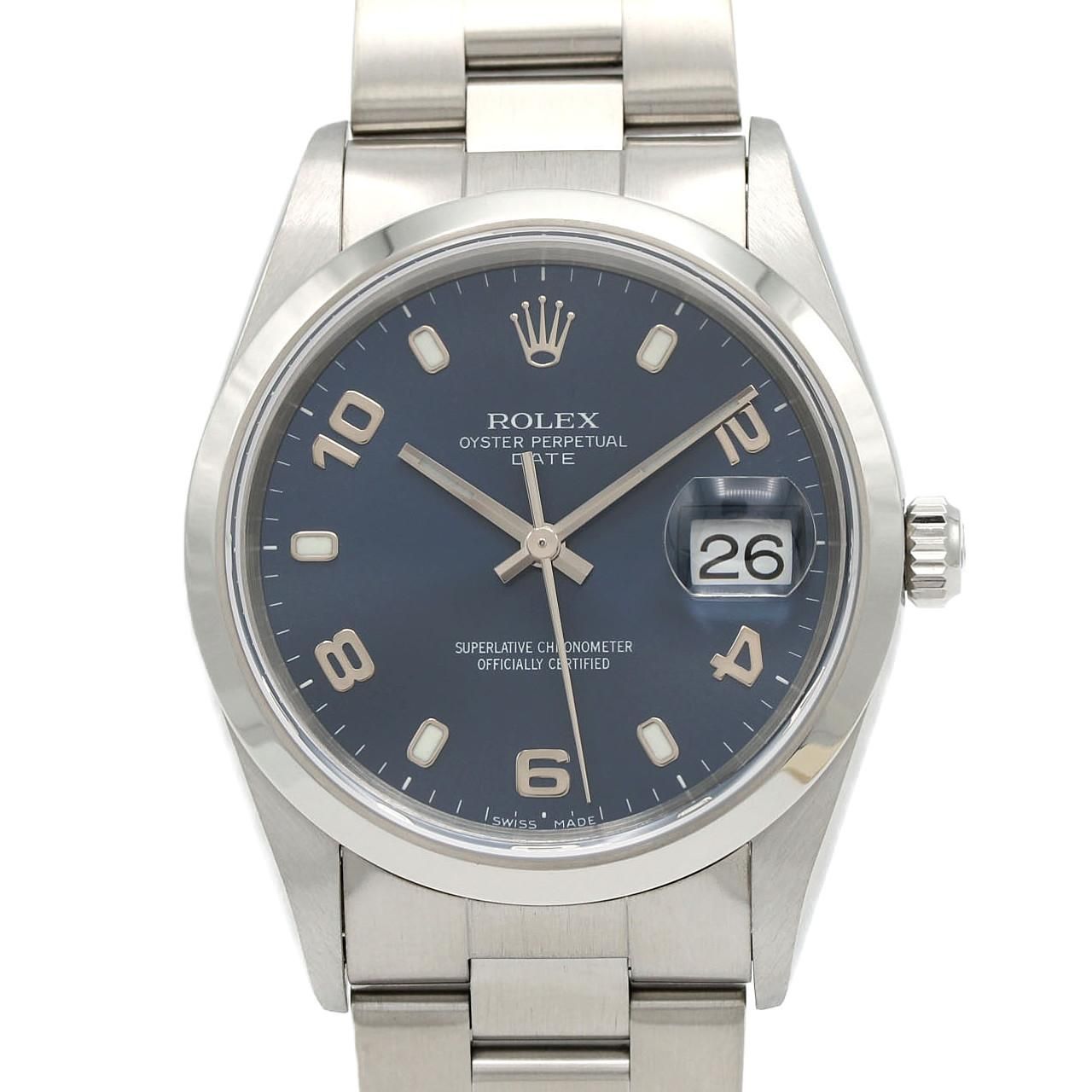 Rolex Oyster Perpetual Date SS Automatic Winding Number Watch