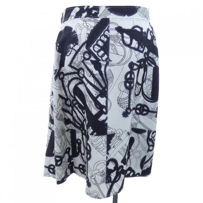 Hermes Cliquetis Tattoo Aquarelle Twill Lane Skirt — view 2