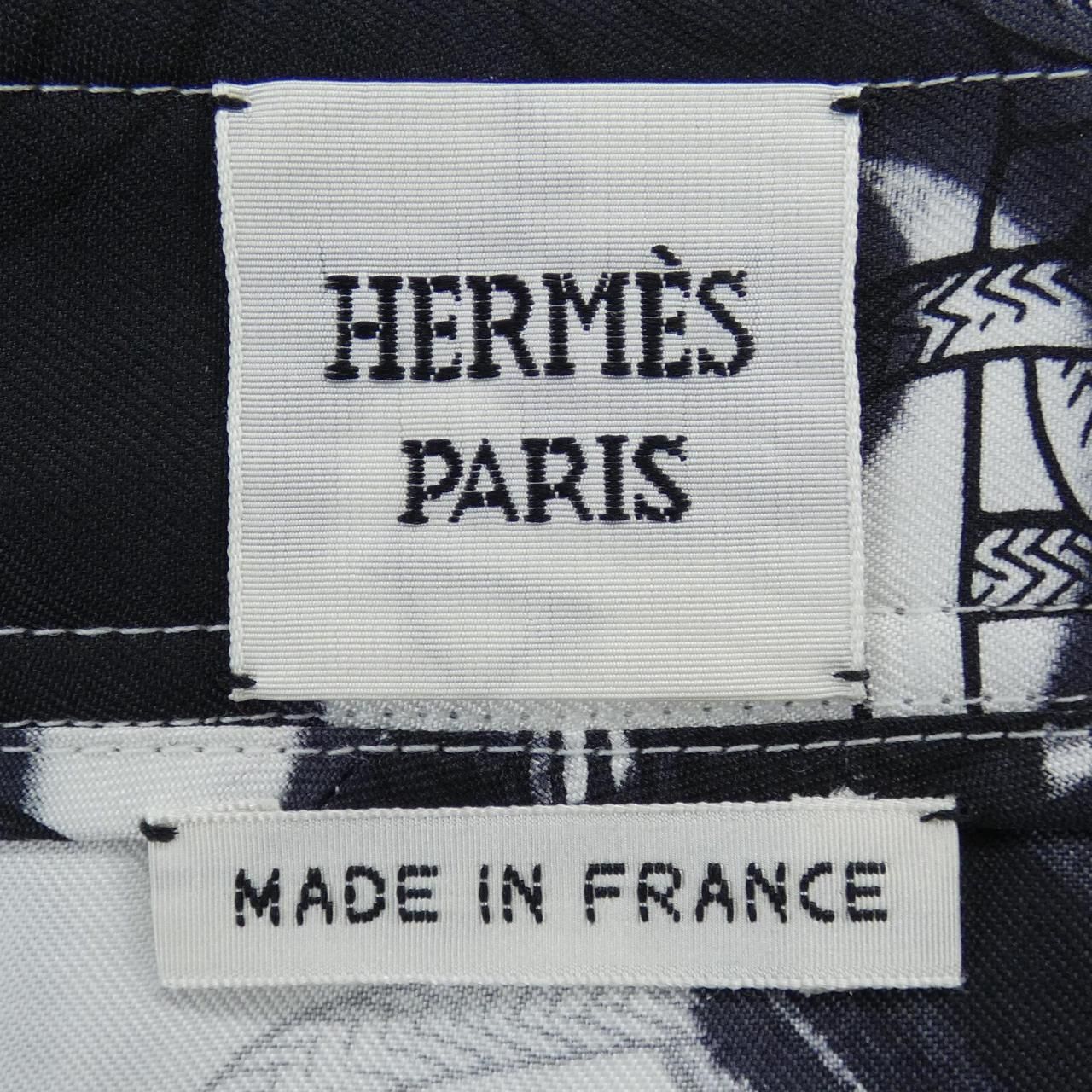 Hermes Cliquetis Tattoo Aquarelle Twill Lane Skirt — view 4