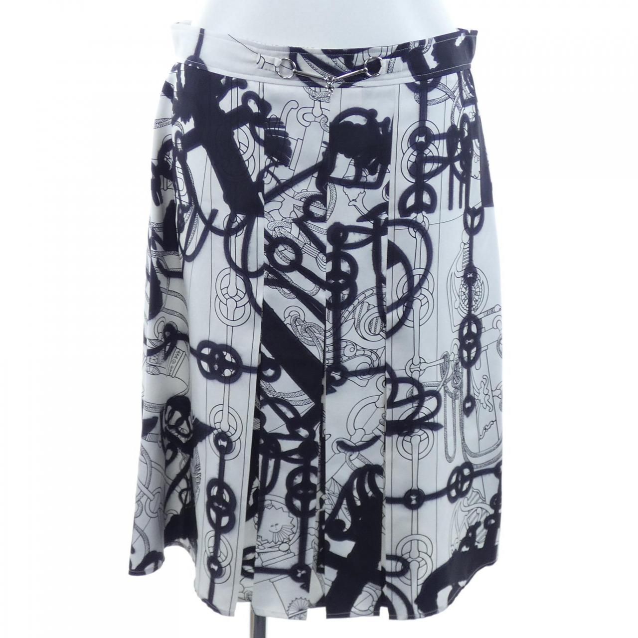 Hermes Cliquetis Tattoo Aquarelle Twill Lane Skirt