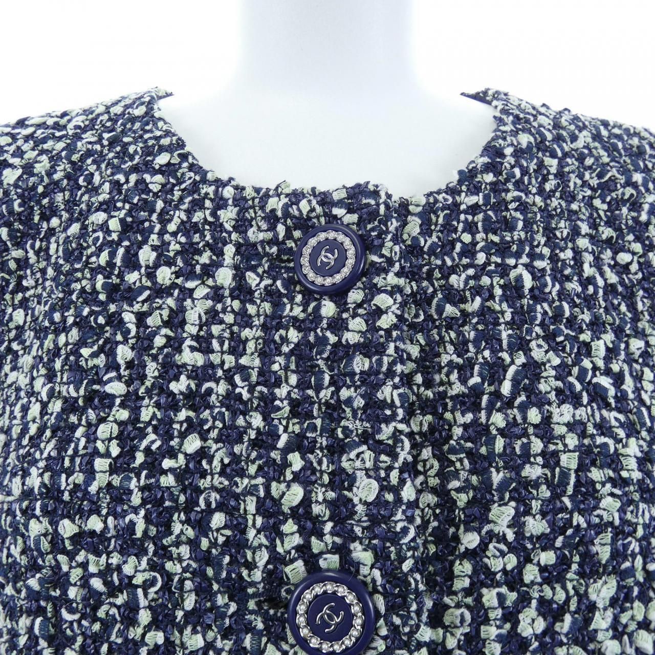 Chanel Collarless Jacket Navy — view 6