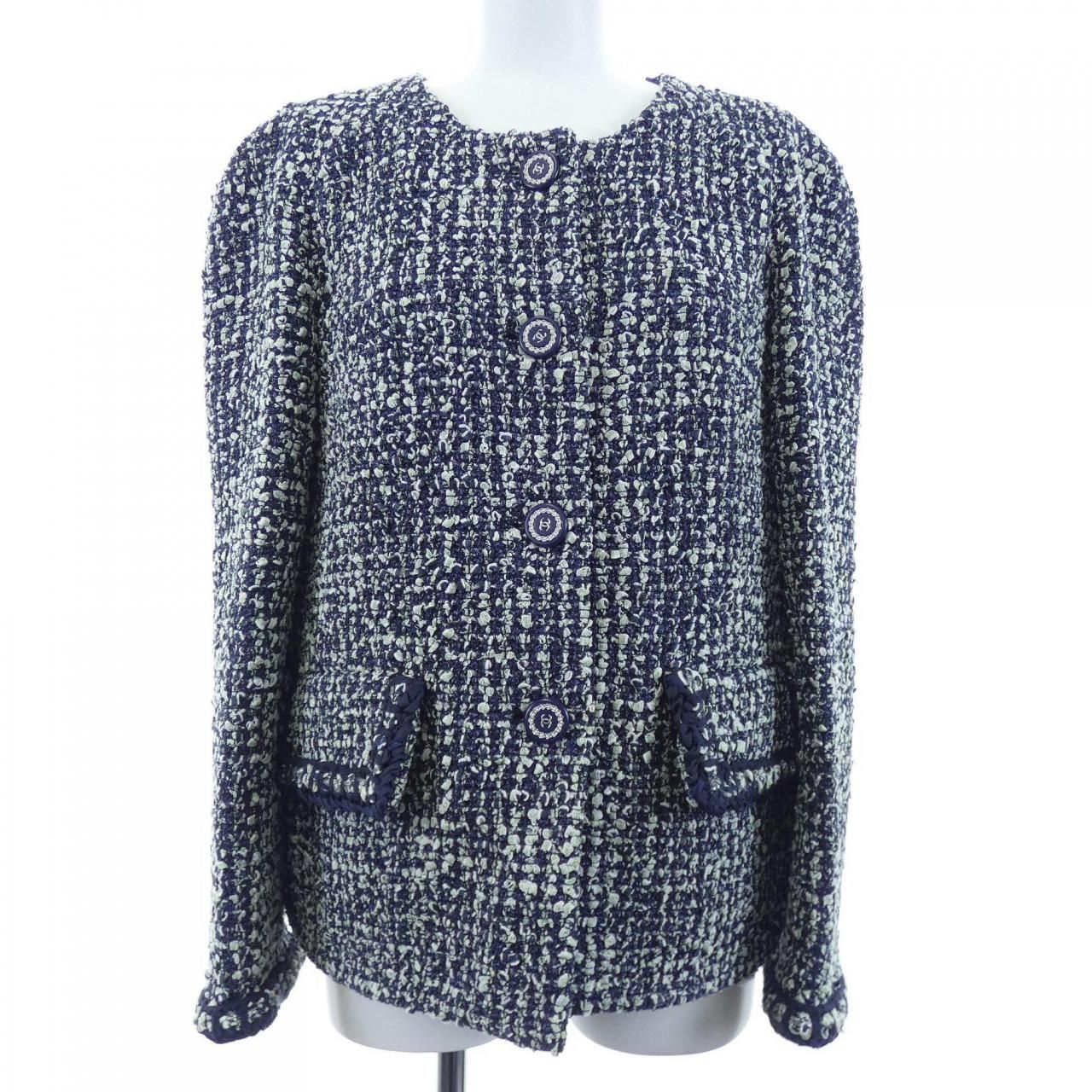 Chanel Collarless Jacket Navy