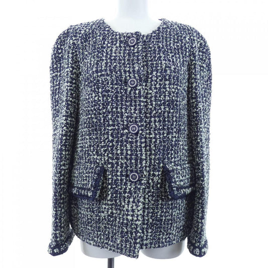 Chanel Collarless Jacket Navy