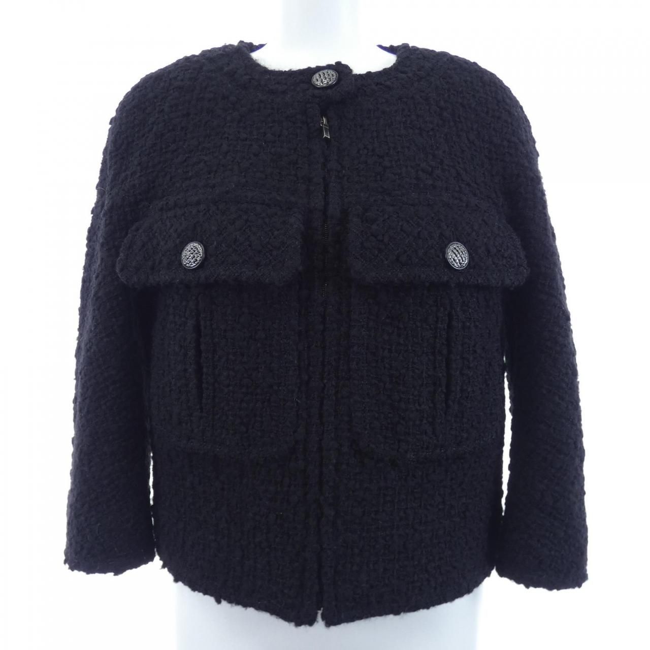 Chanel Collarless Jacket Black