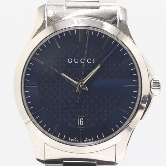 Gucci Timeless 126.4 Quartz Date Navy Dial Watch Nam