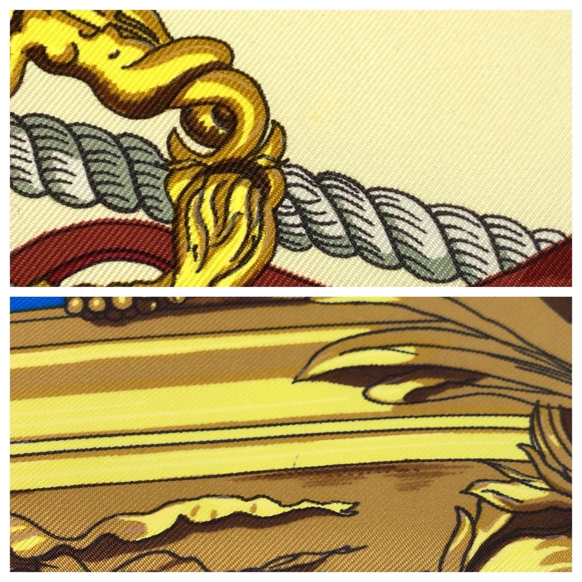 Hermes Musee Carre 90 Beige Multicolor Silk Scarf — view 4