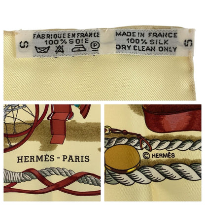 Hermes Musee Carre 90 Beige Multicolor Silk Scarf — view 3