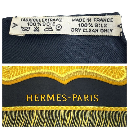 Hermes Poste Et Cavalerie Carre 90 Black Multicolor Silk Scarf — view 3