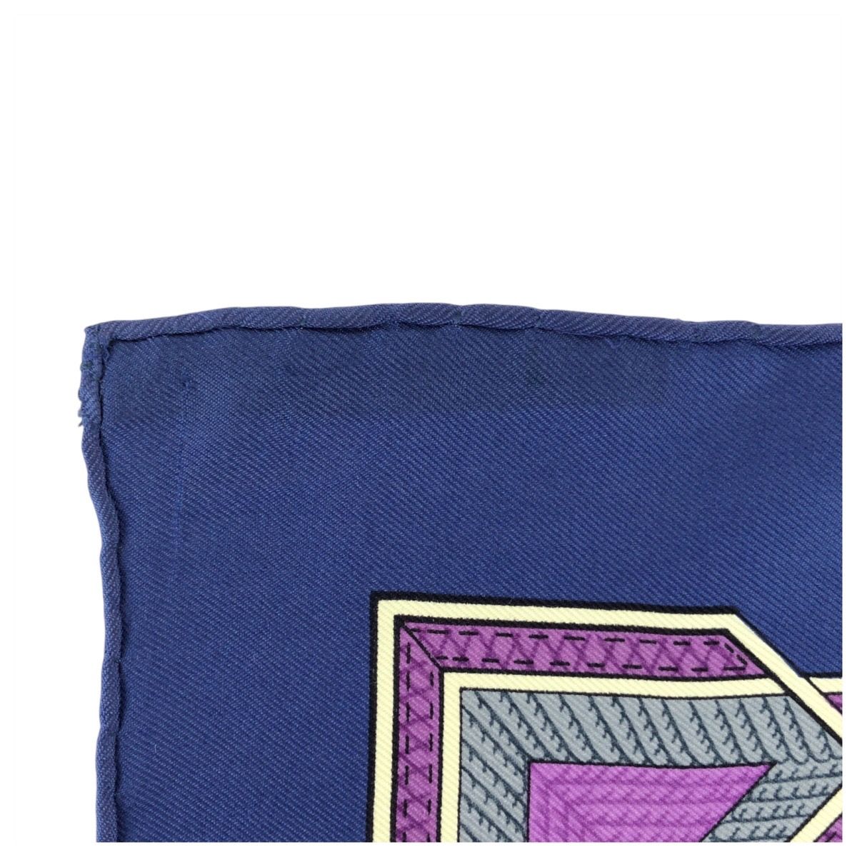 Hermes Cuirs du Desert Leather Ornament Carre 90 Red Blue Multicolor Silk Scarf — view 6
