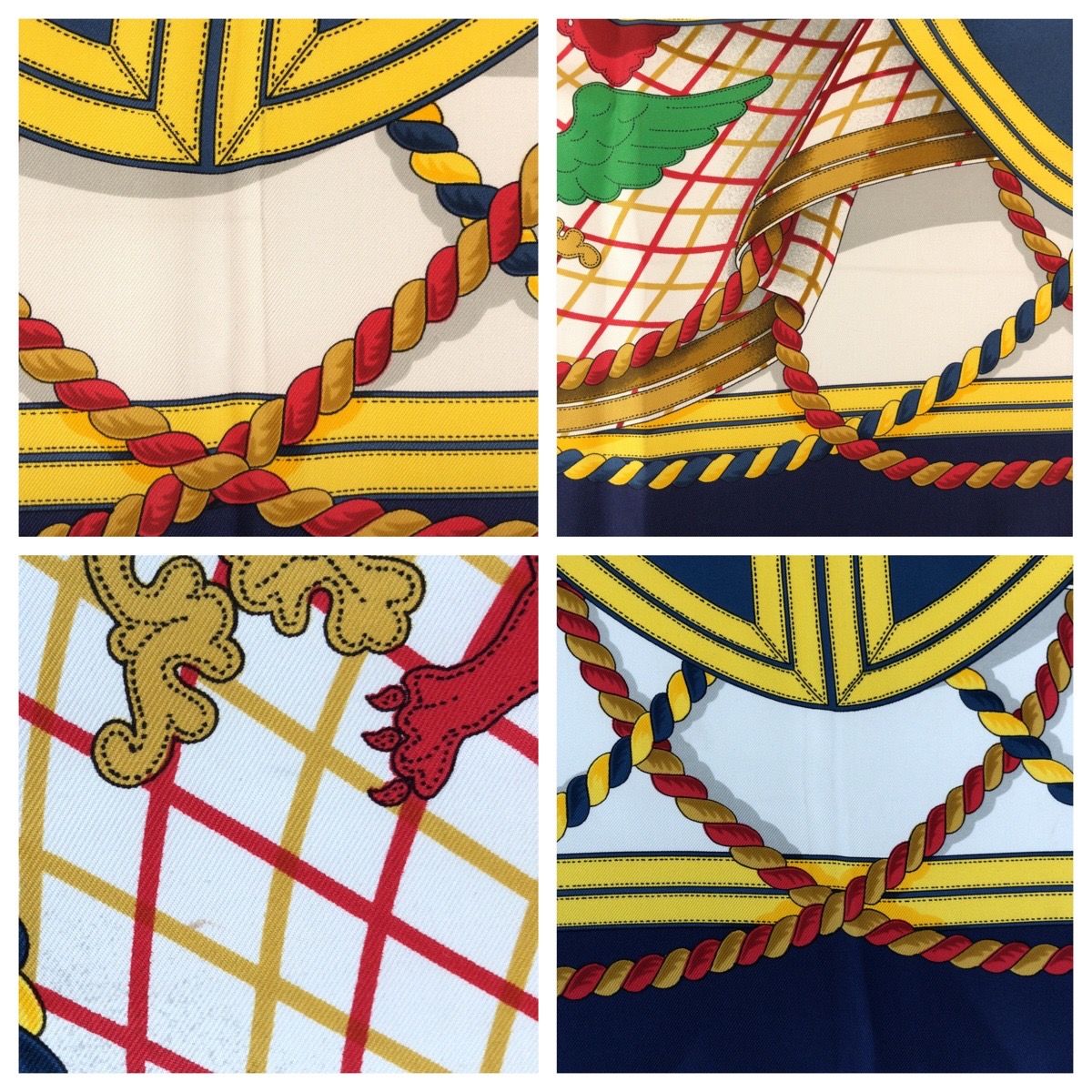 Hermes Grande Tenue Carre 90 Navy Yellow Multicolor Silk Scarf — view 5
