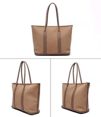 Hermes Tote Shoulder Bag Silver Toile Officier Garden Zip MM — view 2