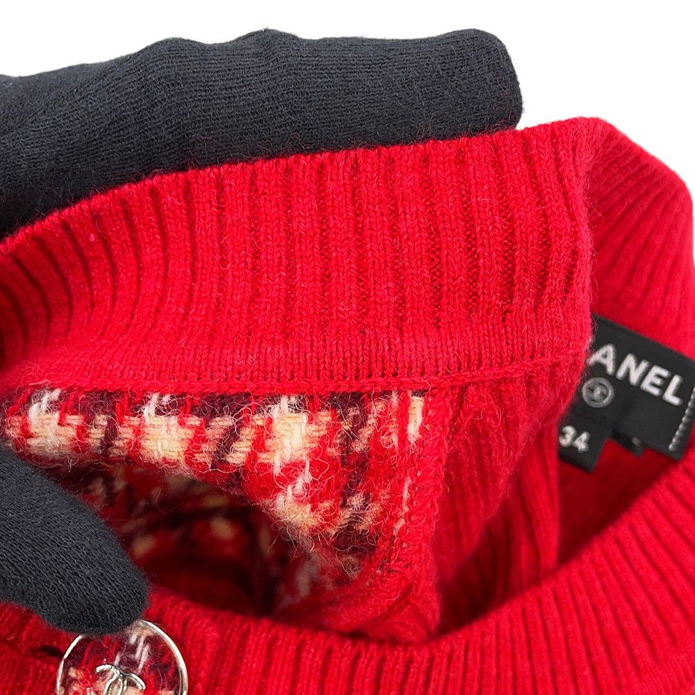 Chanel Knit CC Logo Check 34 Top Sweater — view 6