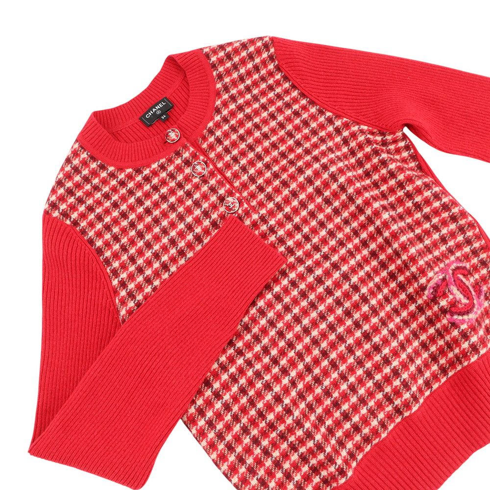 Chanel Knit CC Logo Check 34 Top Sweater — view 3