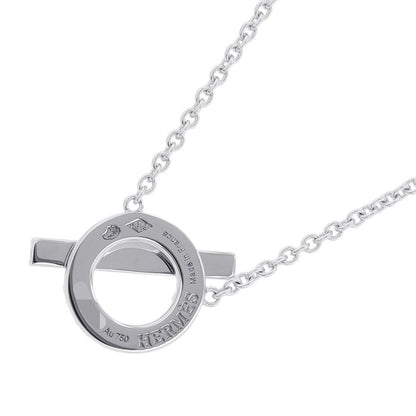 Hermes Necklace Finesse Pendant Diamond Total 18k White Gold — view 2