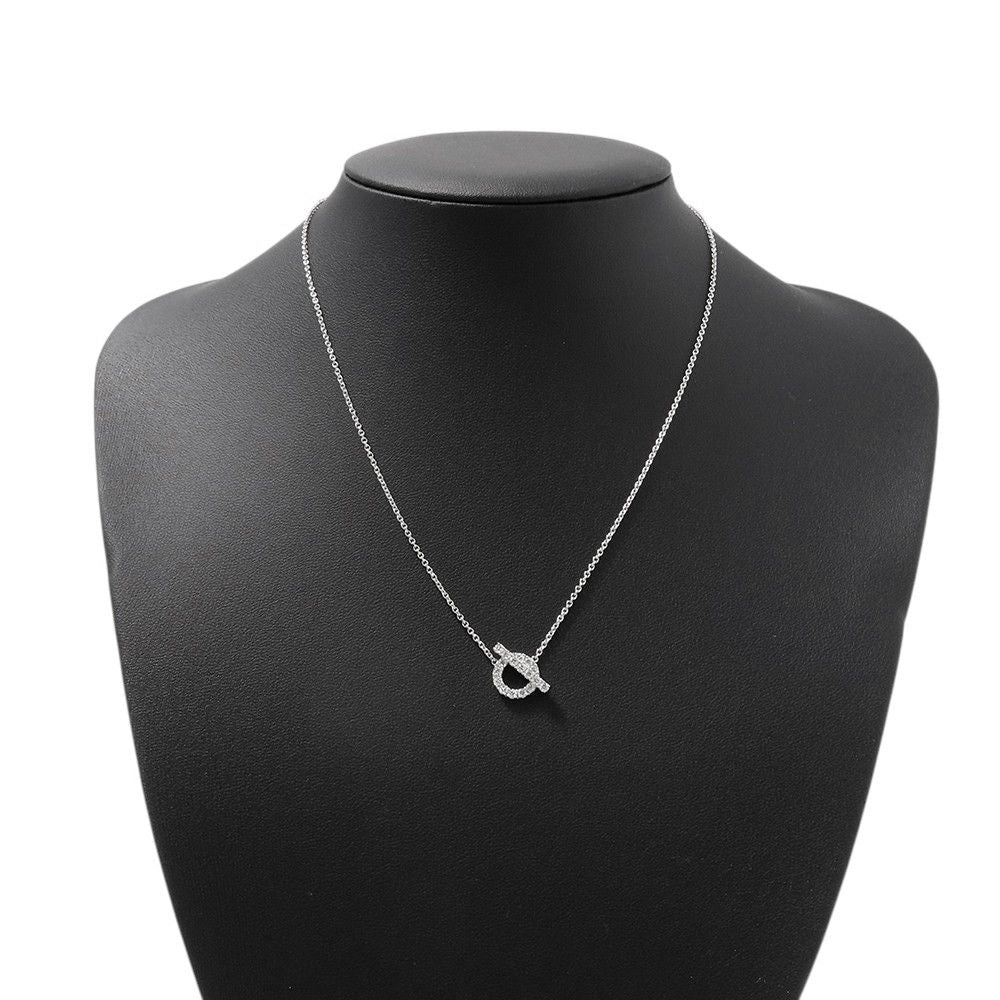 Hermes Necklace Finesse Pendant Diamond Total 18k White Gold — view 4