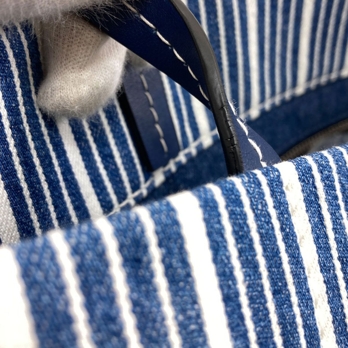Miu Miu Striped Tote Denim — view 9