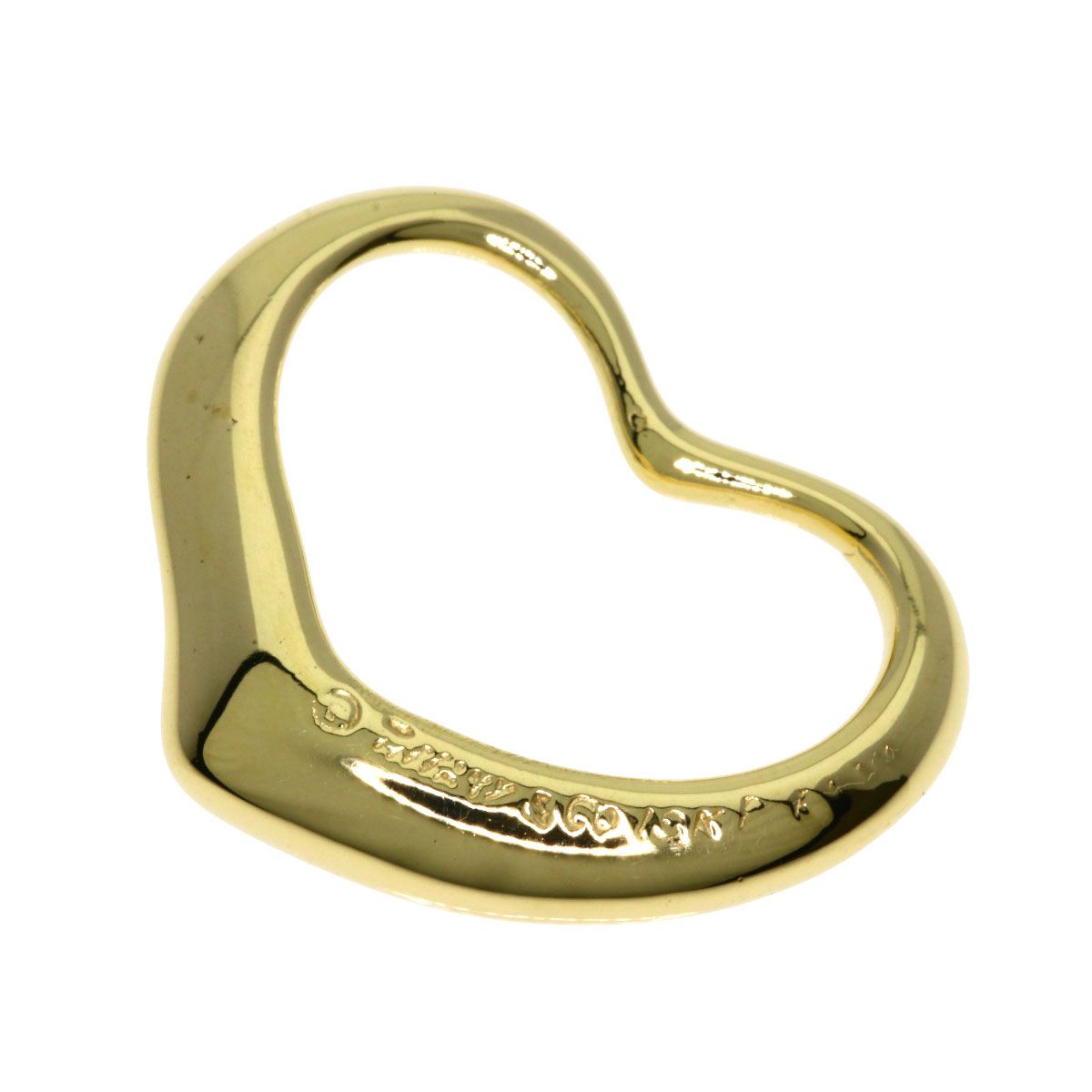 Tiffany & Co Open Heart Pendant Top 18k Yellow Gold — view 2