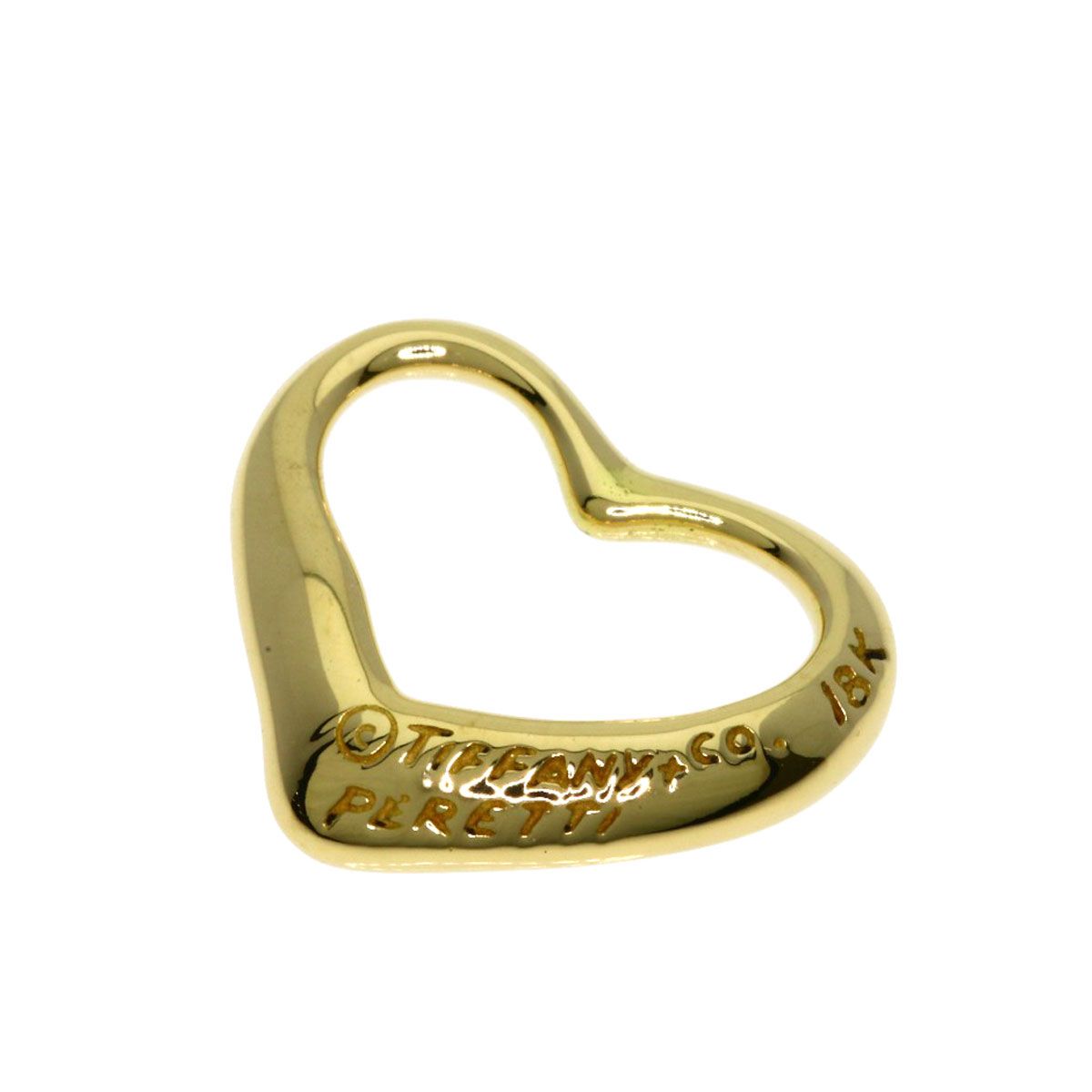 Tiffany & Co Open Heart Pendant Top 18k Yellow Gold — view 2