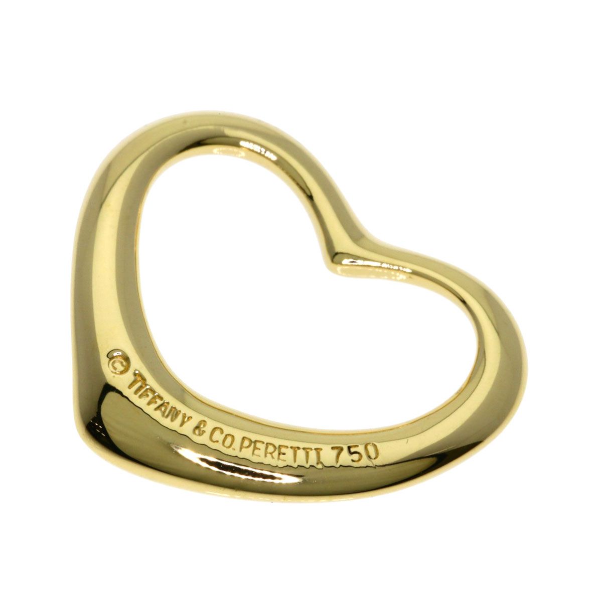 Tiffany & Co Open Heart Pendant Top 18k Yellow Gold — view 2