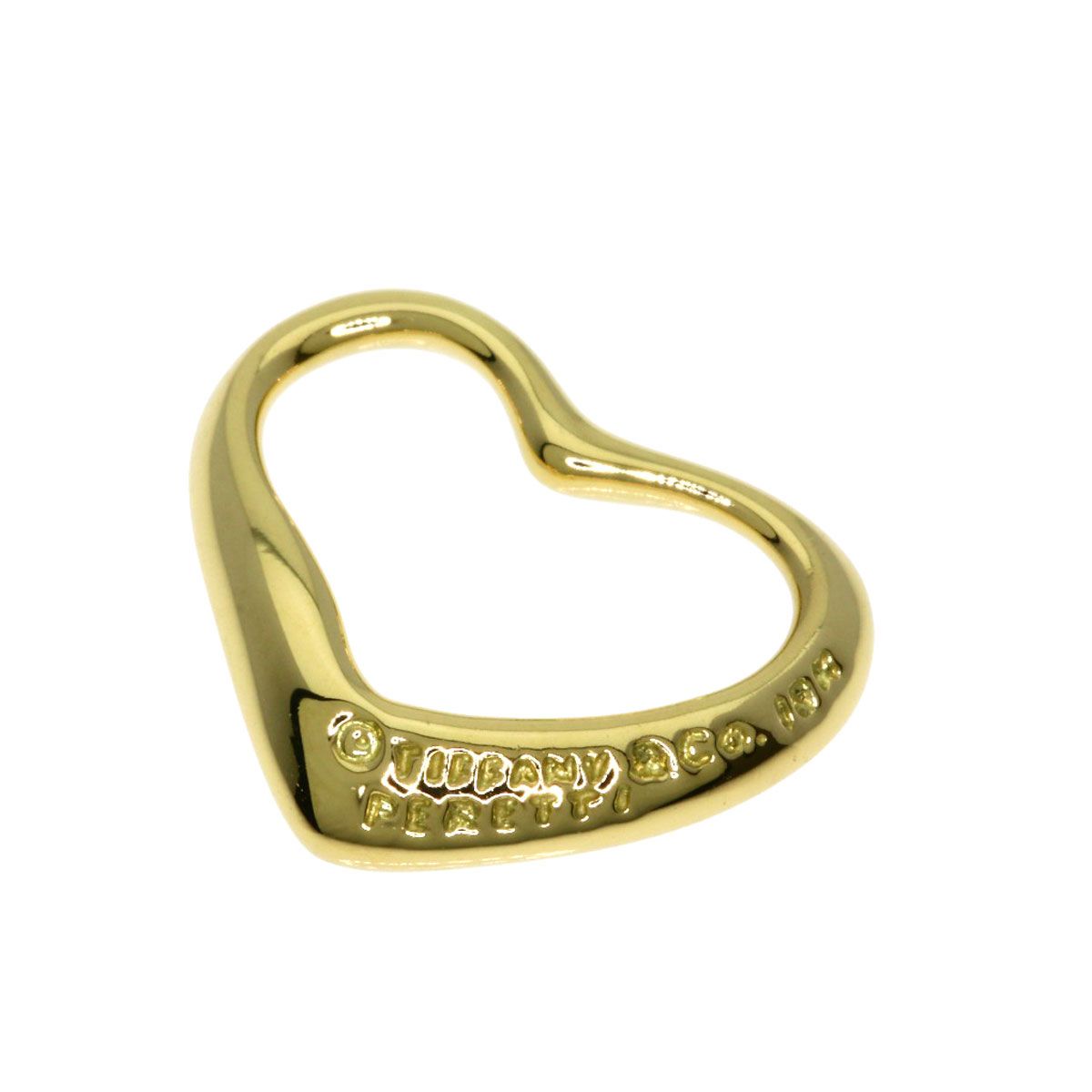 Tiffany & Co Open Heart Pendant Top 18k Yellow Gold — view 2