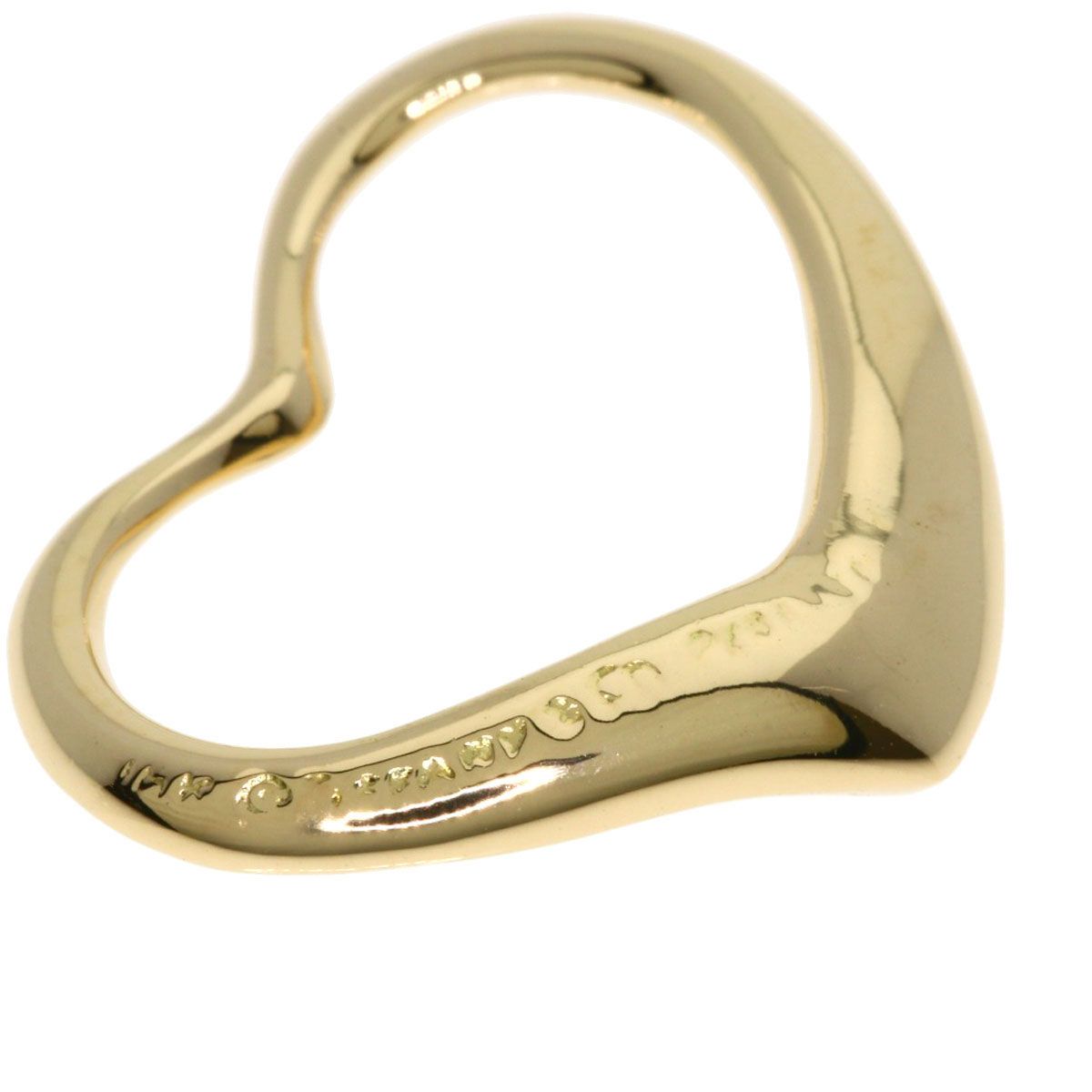 Tiffany & Co Open Heart Pendant Top 18k Yellow Gold — view 5