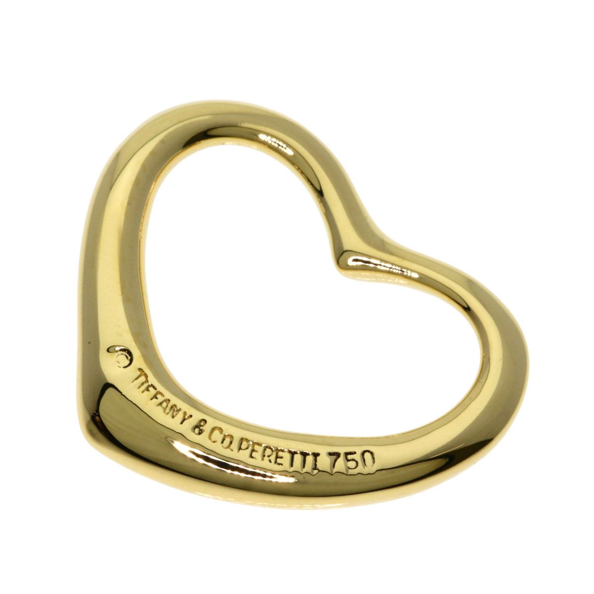 Tiffany & Co Open Heart Pendant Top 18k Yellow Gold — view 2