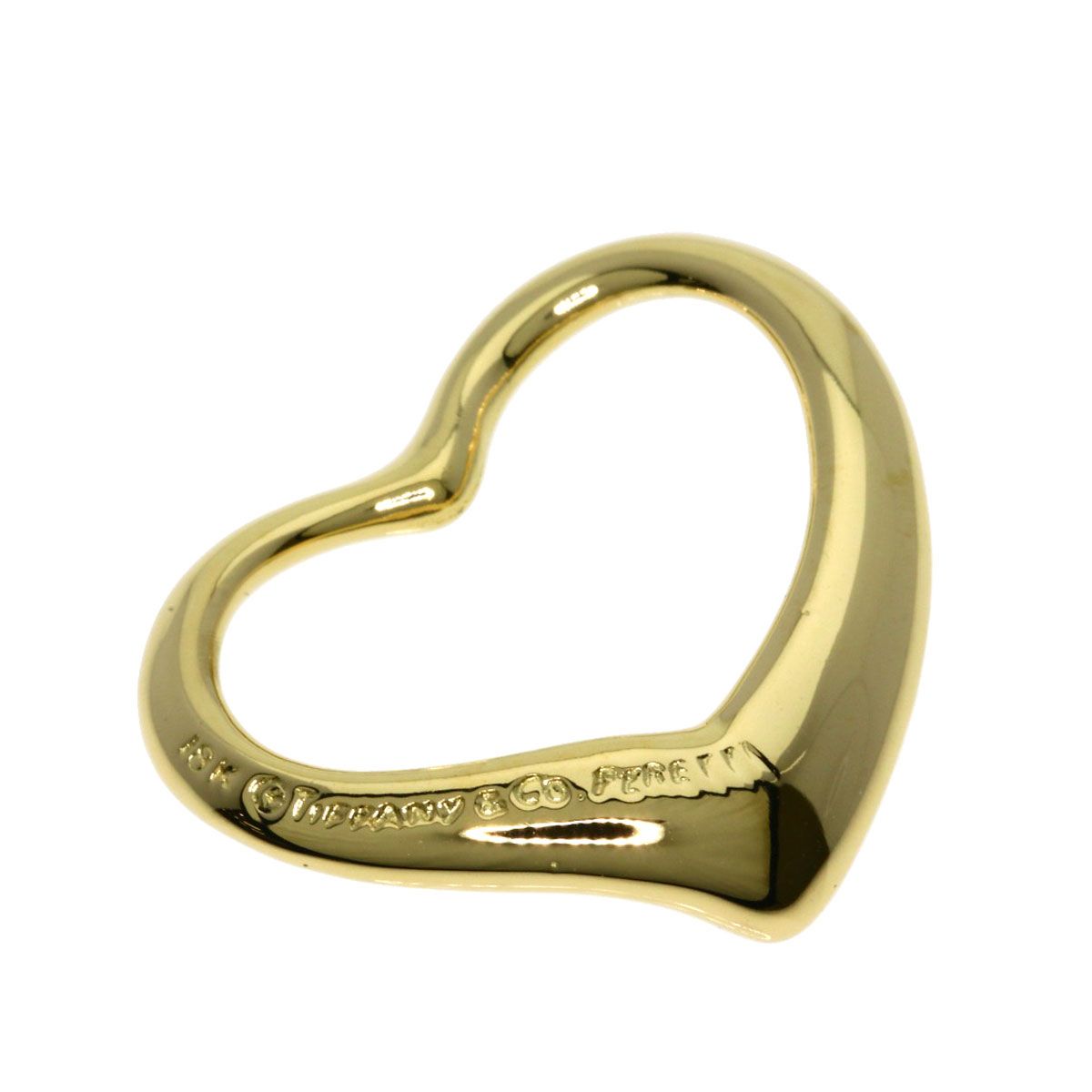 Tiffany & Co Open Heart Pendant Top 18k Yellow Gold — view 2