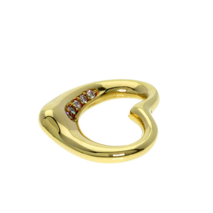 Tiffany & Co Open Heart Diamond Pendant Top 18k Yellow Gold — view 3