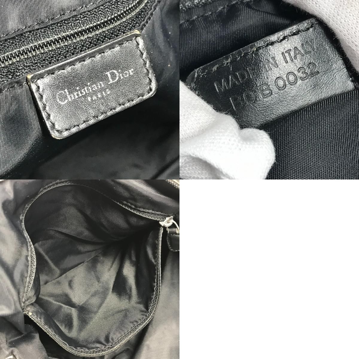 Dior Shoulder Bag Trotter Logo Leather Canvas Black — view 9