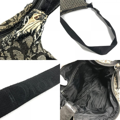 Dior Shoulder Bag Trotter Logo Leather Canvas Black — view 8