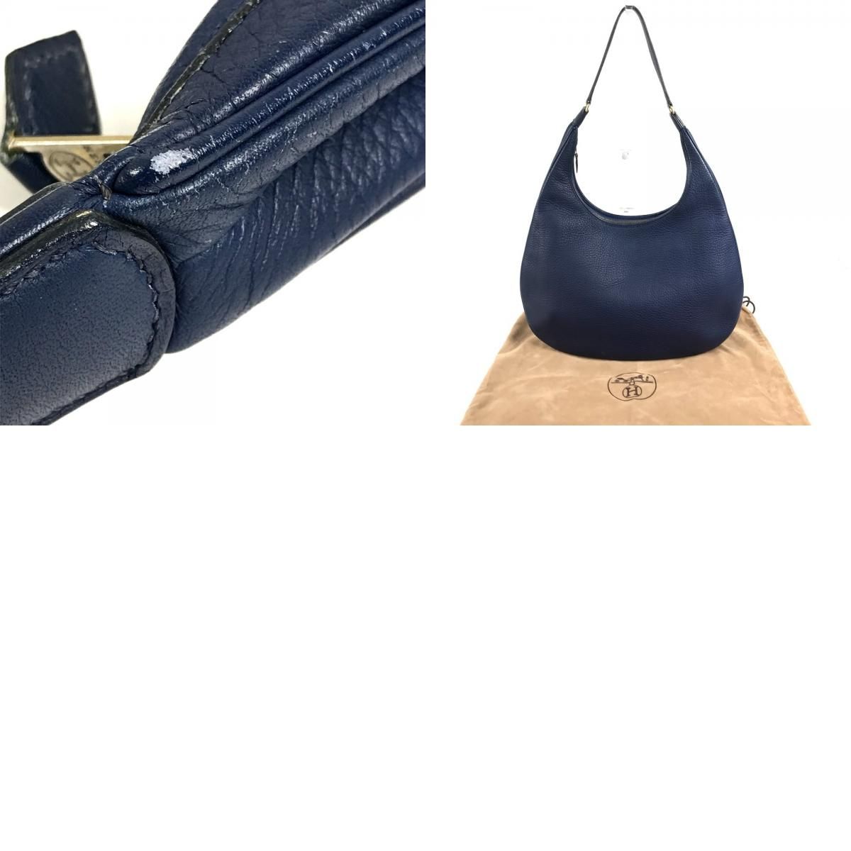 Hermes Shoulder Bag Gao Leather Blue — view 9