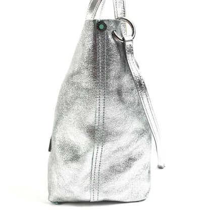 Tiffany & Co Handbag Logo Reversible Leather Silver — view 3