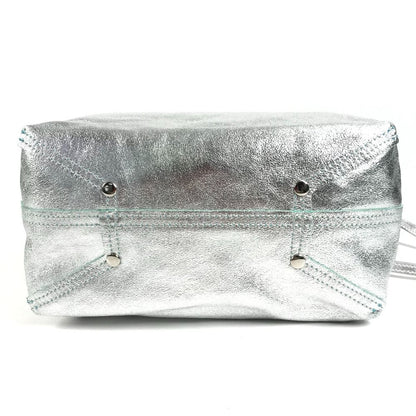 Tiffany & Co Handbag Logo Reversible Leather Silver — view 5