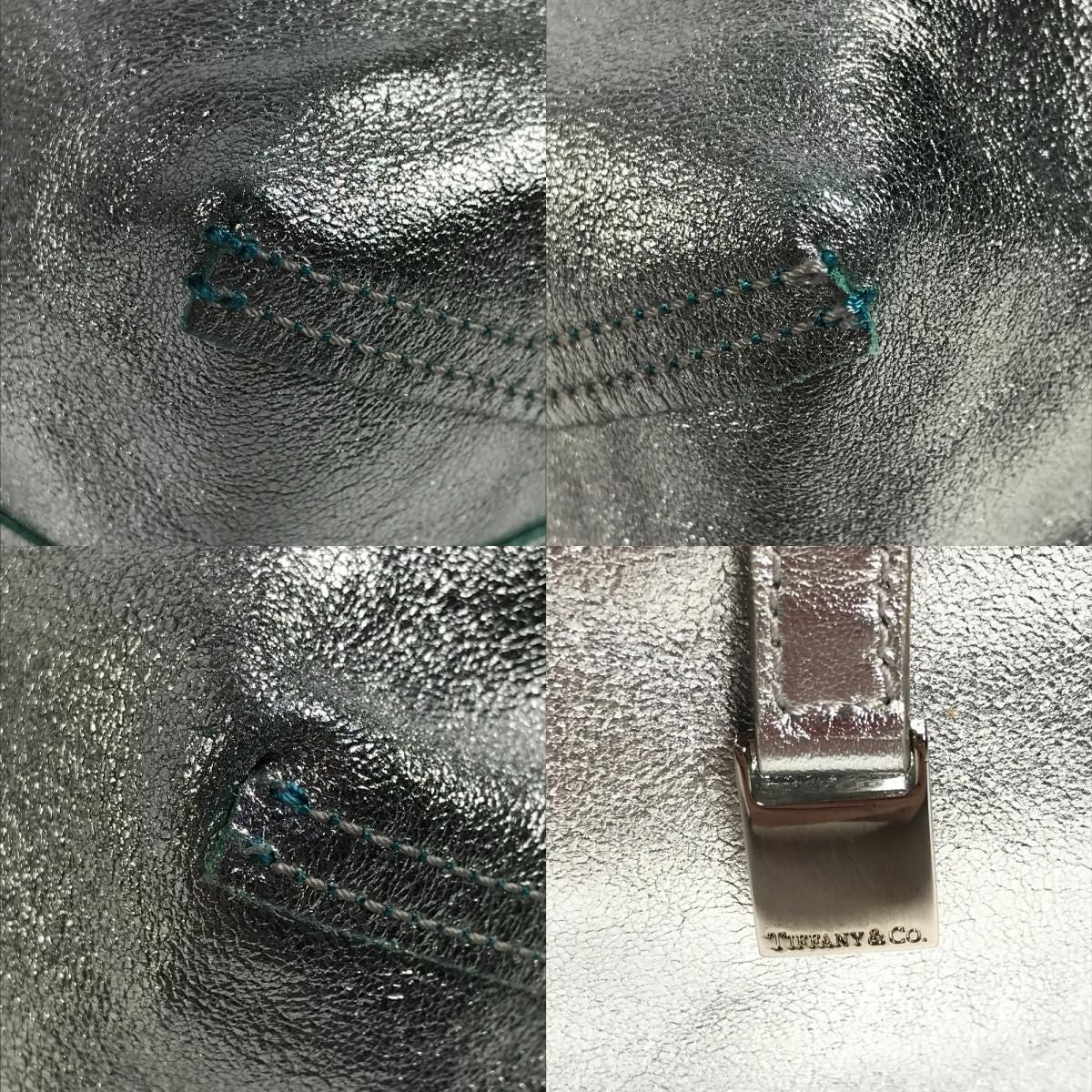Tiffany & Co Handbag Logo Reversible Leather Silver — view 7